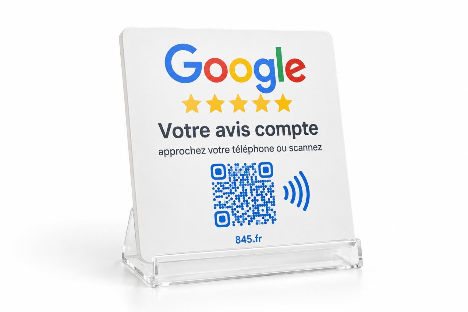 Plaque « Laissez un avis » NFC + QR