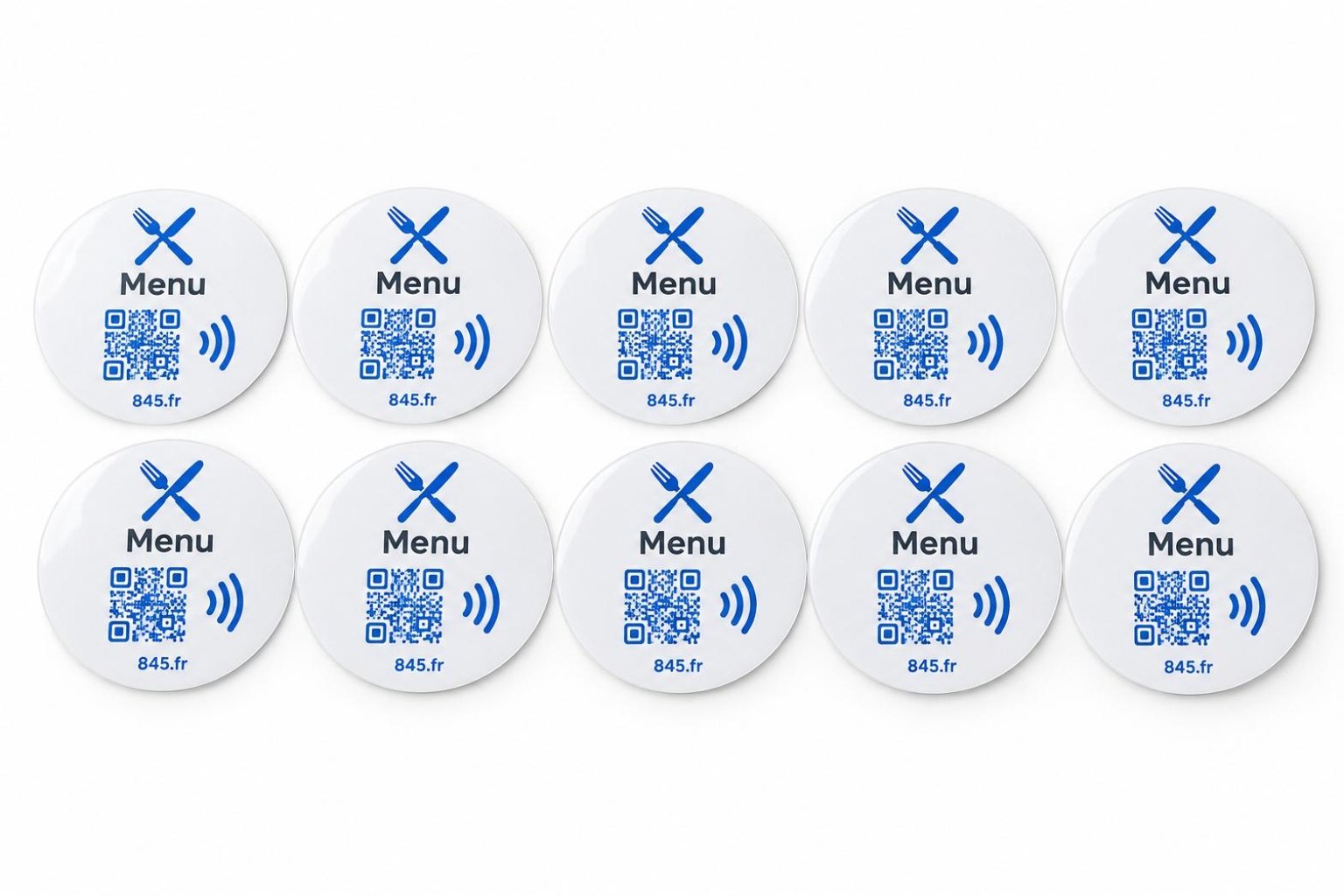Stickers de table « Menu » NFC (lot de 10)